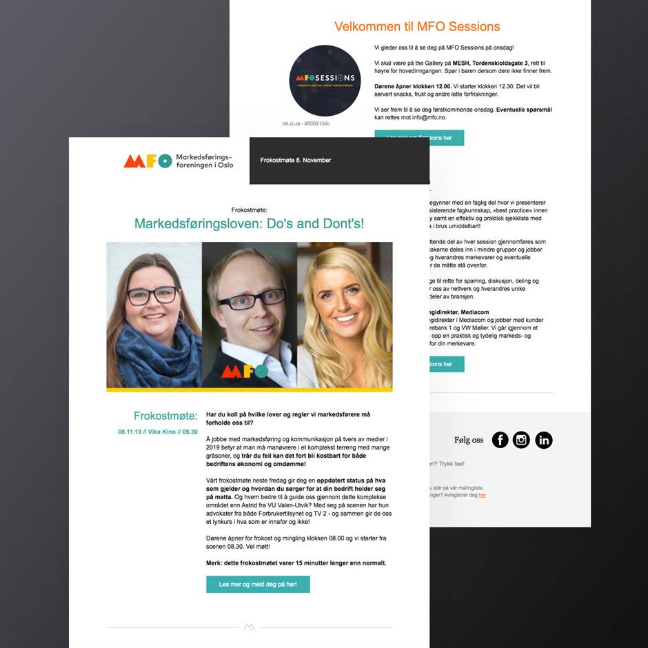 Newsletter design example for client MFO.