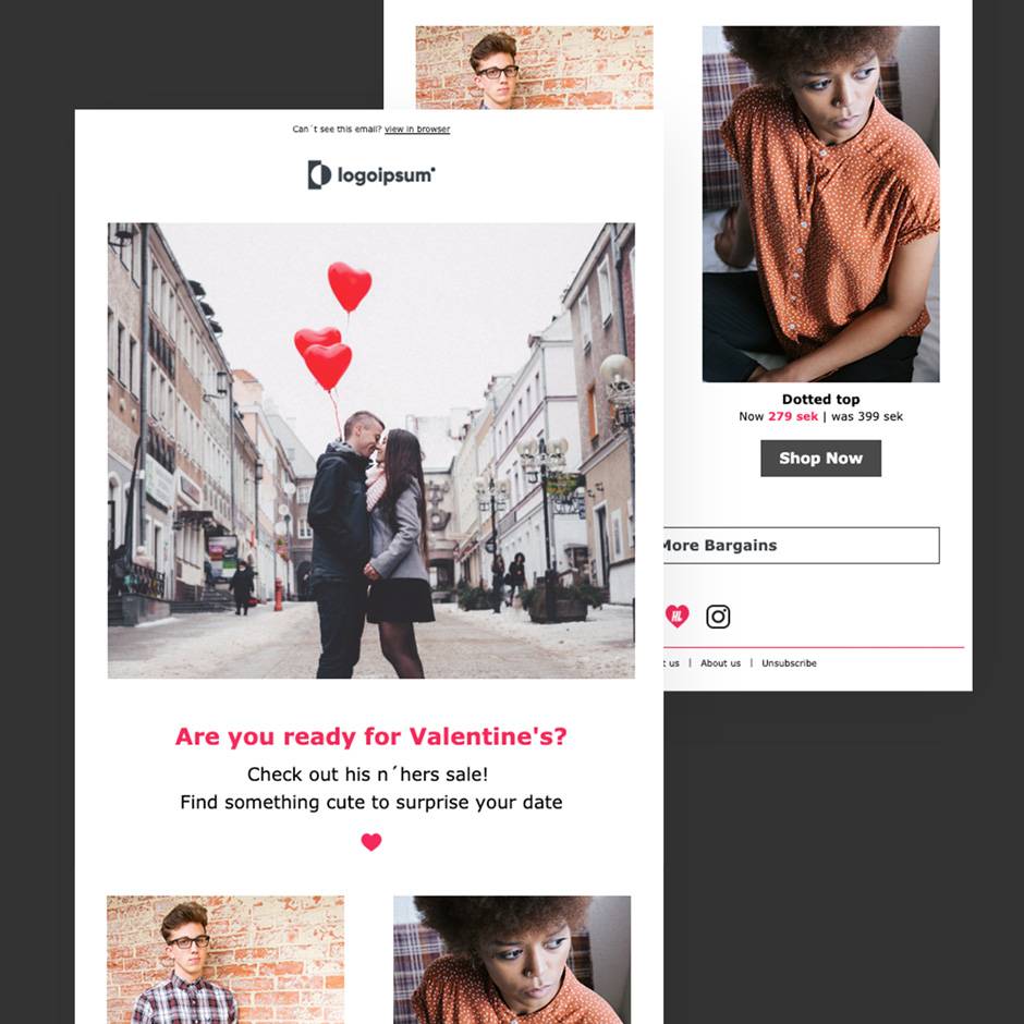 Valentines newsletter examples.