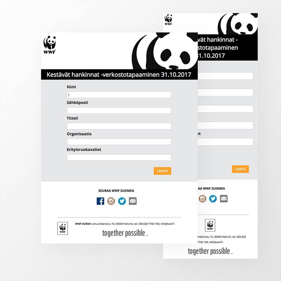 Ett exempel på design för WWF's nyhetsbrev