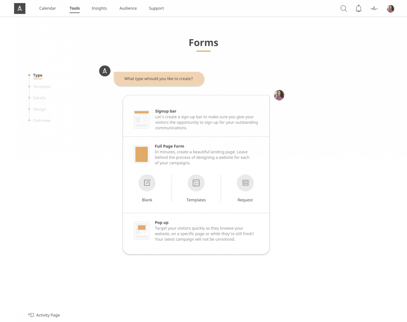 Form and standalone pages