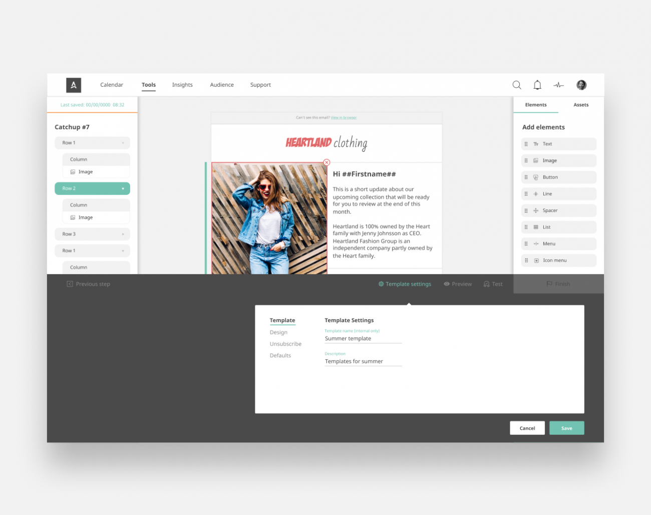 Email tool build templates