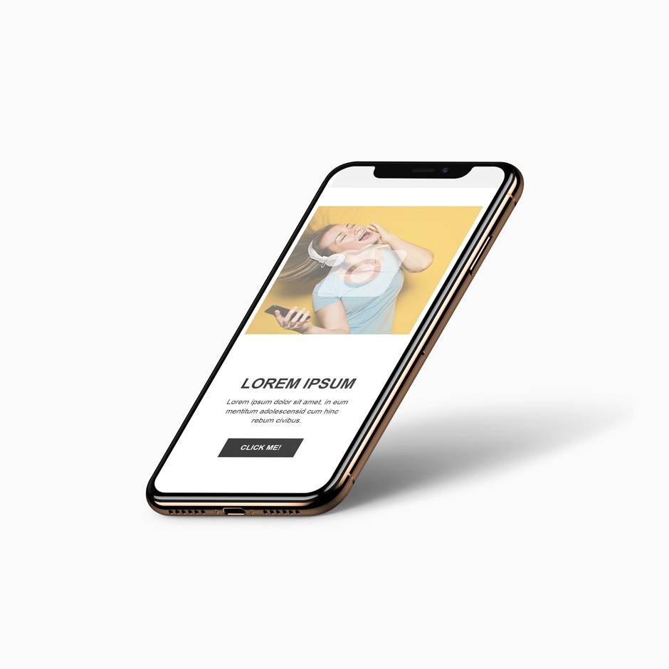 Template for newsletter on mobile, yellow theme