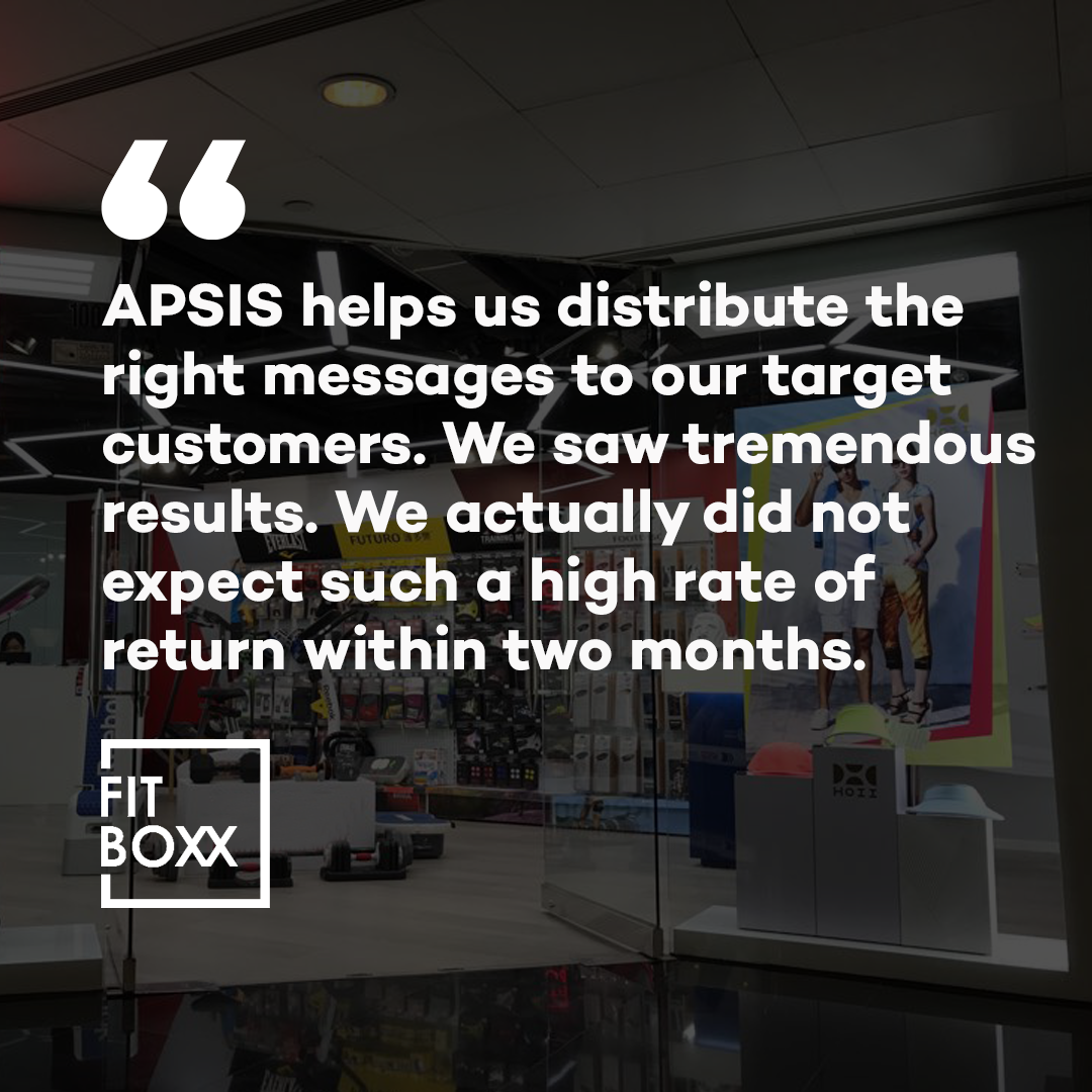 FitBoxx an apsis one customer testimonial.