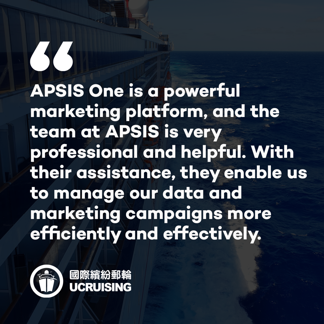 Ucruising signing up for marketing platform APSIS One