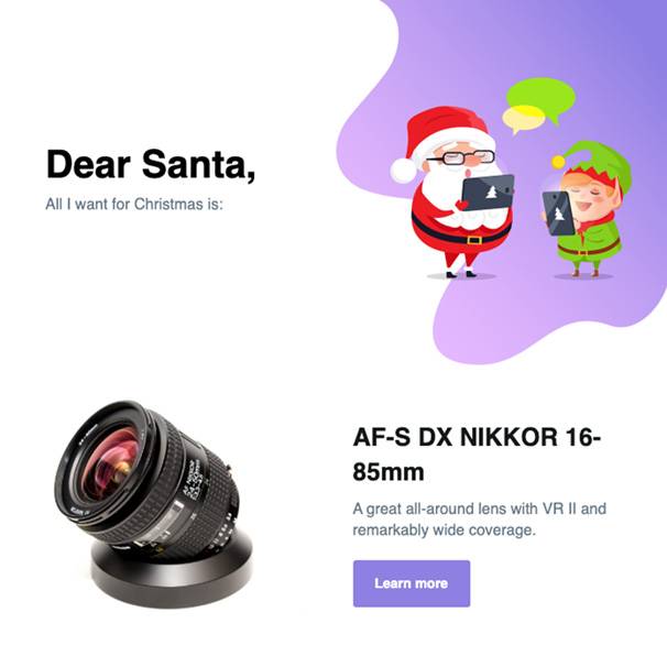 Christmas newsletter campaign.