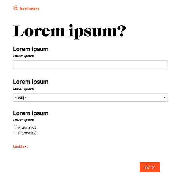 Jernhusen email design example.