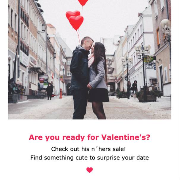 Valentines email campaign.