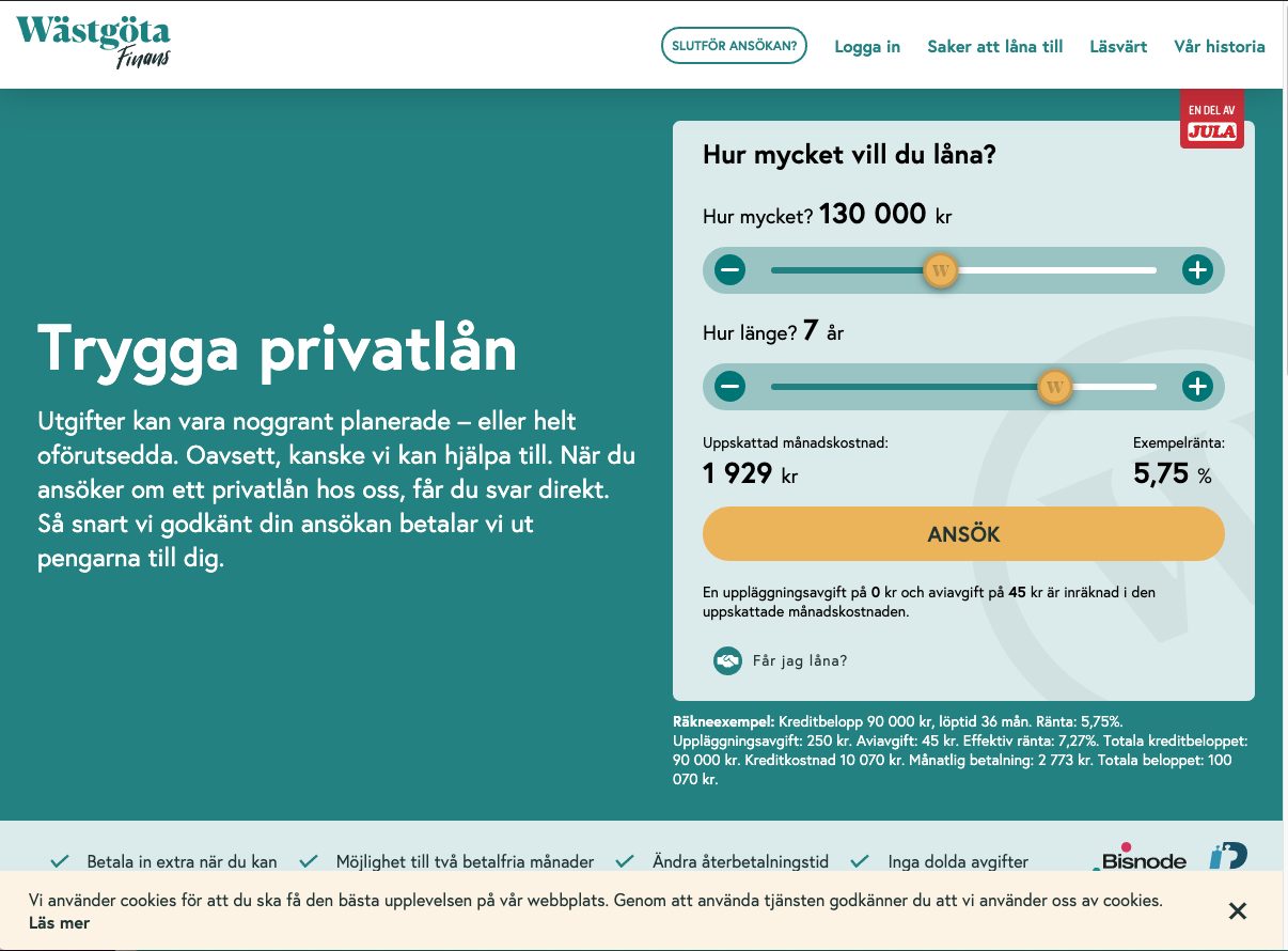 Pressrelease Wästgöta Finans