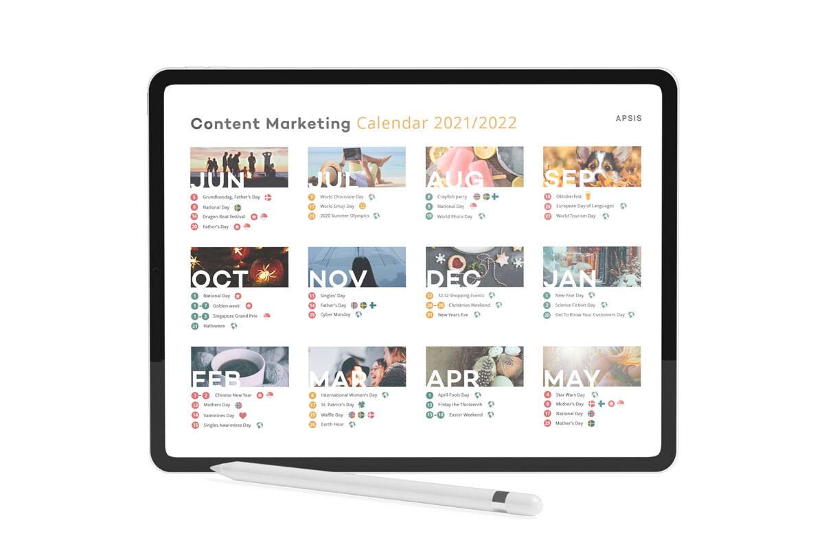 Apsis Content marketing calendar